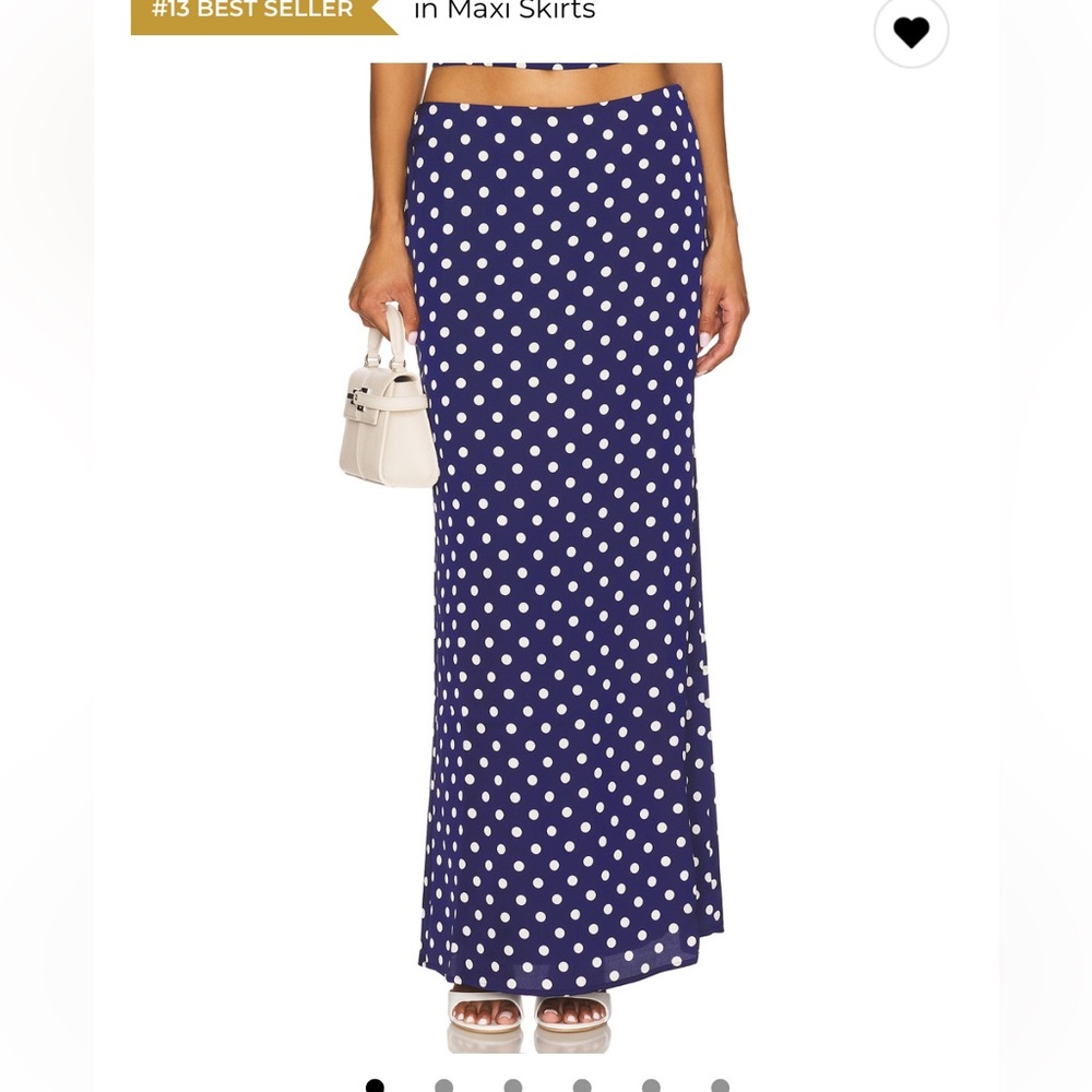 Polka Dot Navy Two-Piece Skirt Set - Picture 4 of 6